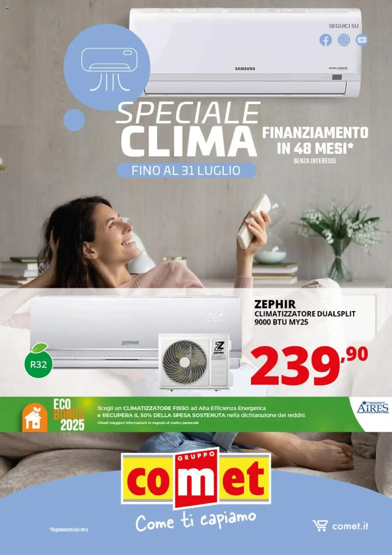 Volantino Comet valido da 24/07/2025 numero di pagina 1 - Samsung, Climatizzatore