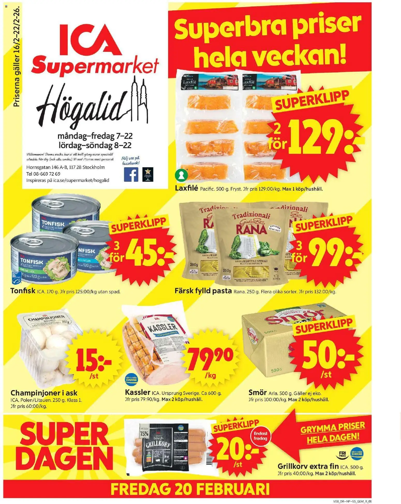 Förhandsgranska reklamblad Stockholm från butik ICA Supermarket gäller från 16/02/2026