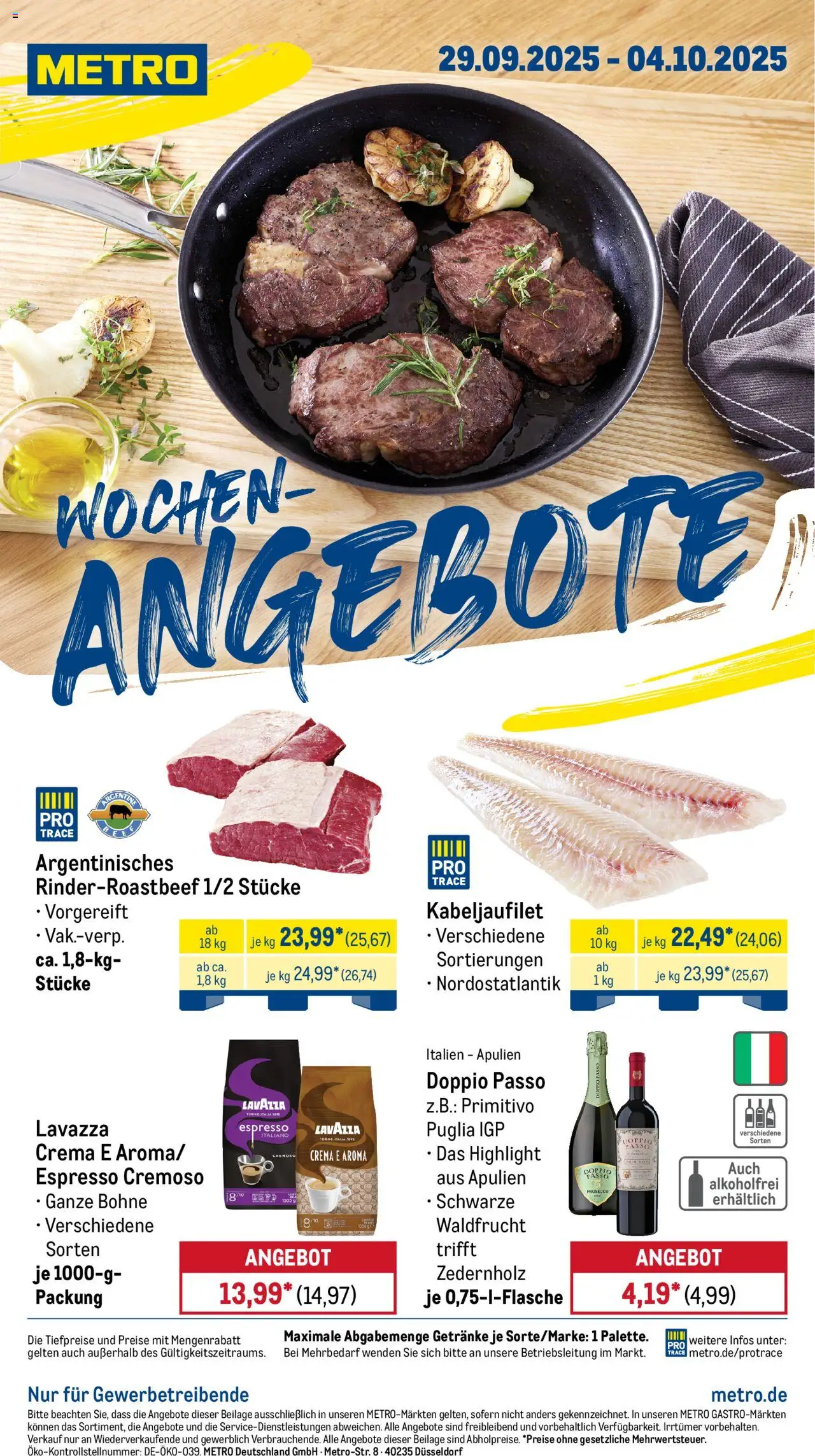 Metro Prospekt ab 29.09.2025 - Wochen-Angebote - Lavazza, Doppio Passo