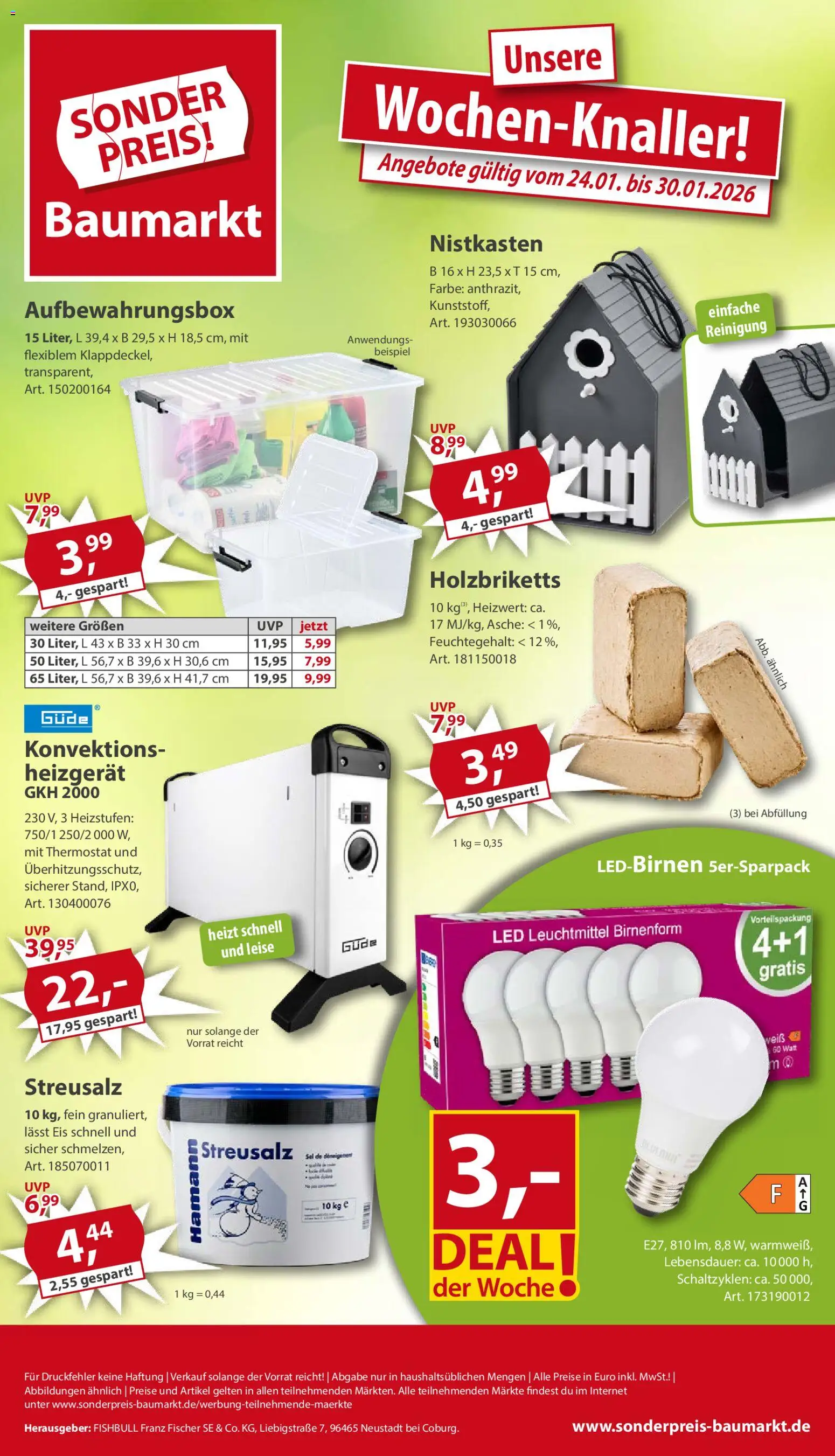 Vorschau von dem Prospekt des Geschäftes Sonderpreis Baumarkt, gültig ab dem 24.01.2026 - Eis