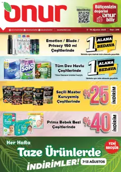 Onur Market Katalog 05.08.2025 - Broşürünün önizlemesi