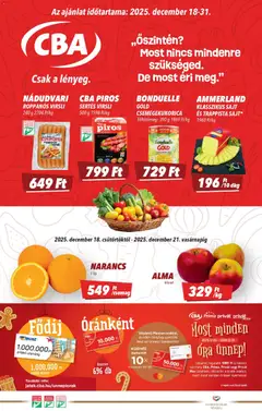 CBA - Akciós újság CBA megtekintése, amely érvényes 2025.12.18.-től