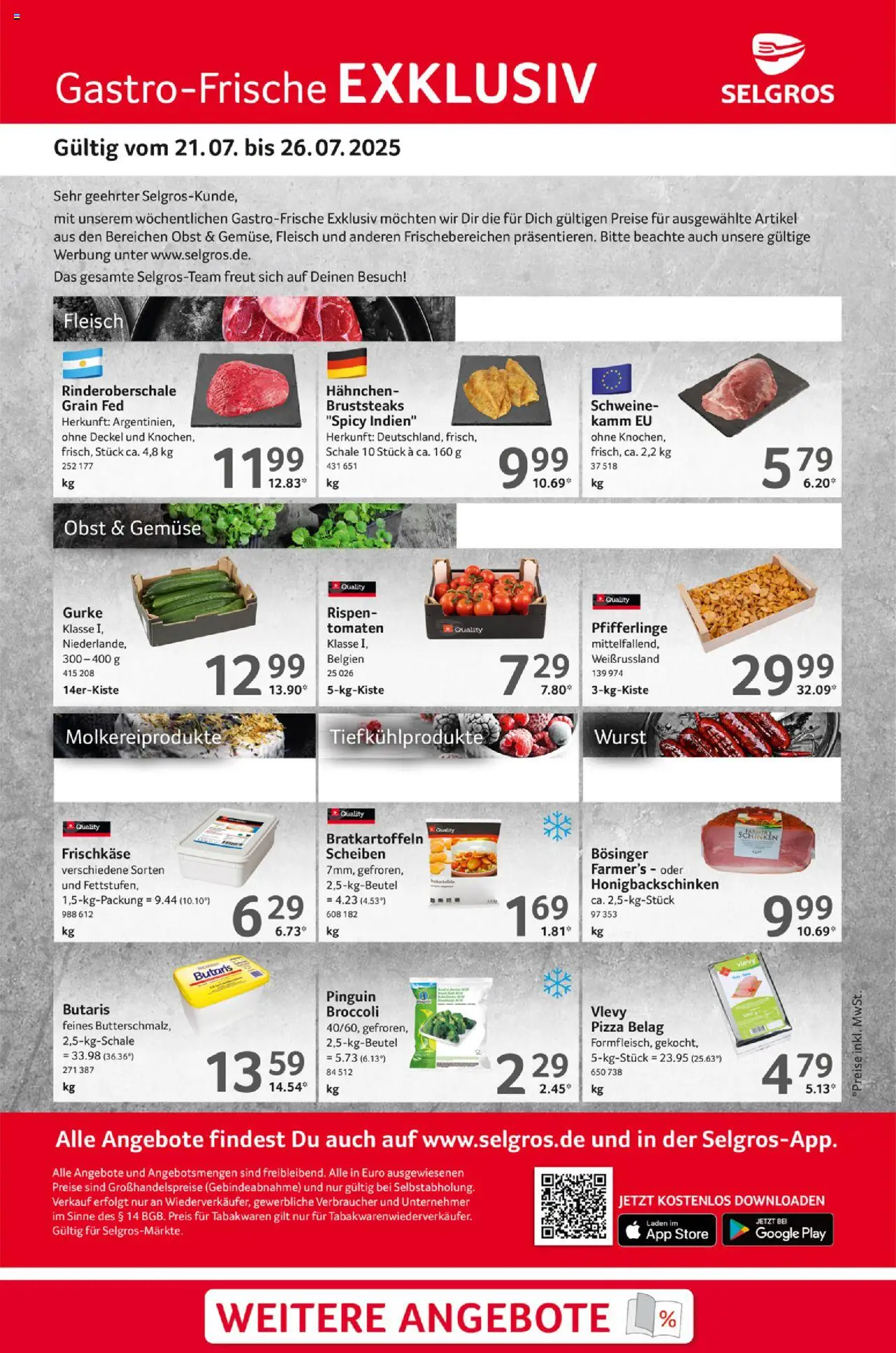 Selgros Gastro Angebote (vom 21.07.2025 - 26.07.2025)