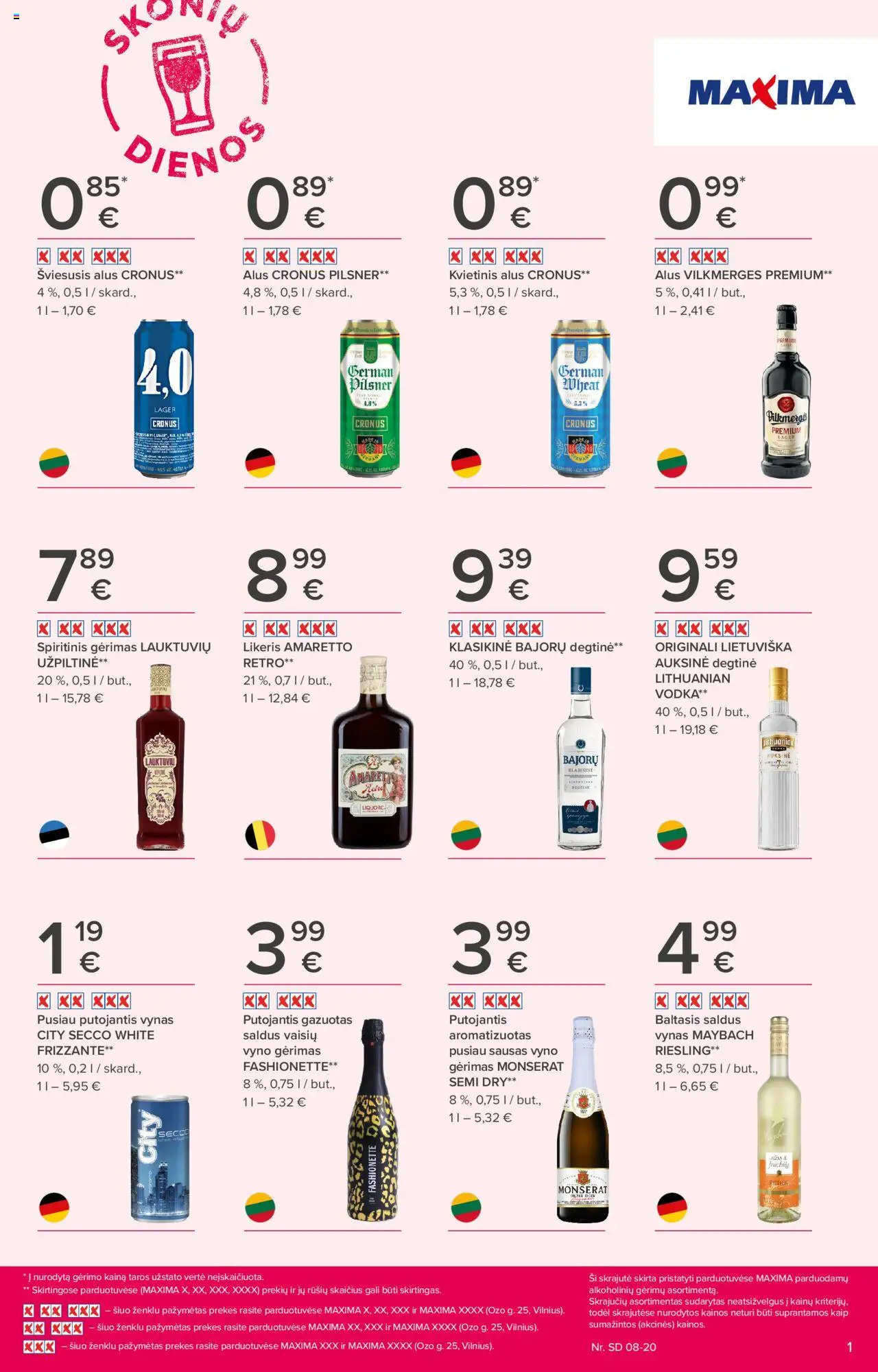 MAXIMA leidinys galioja nuo 2025.08.07 – puslapio numeris 1 - Alus, Vynas, Degtinė