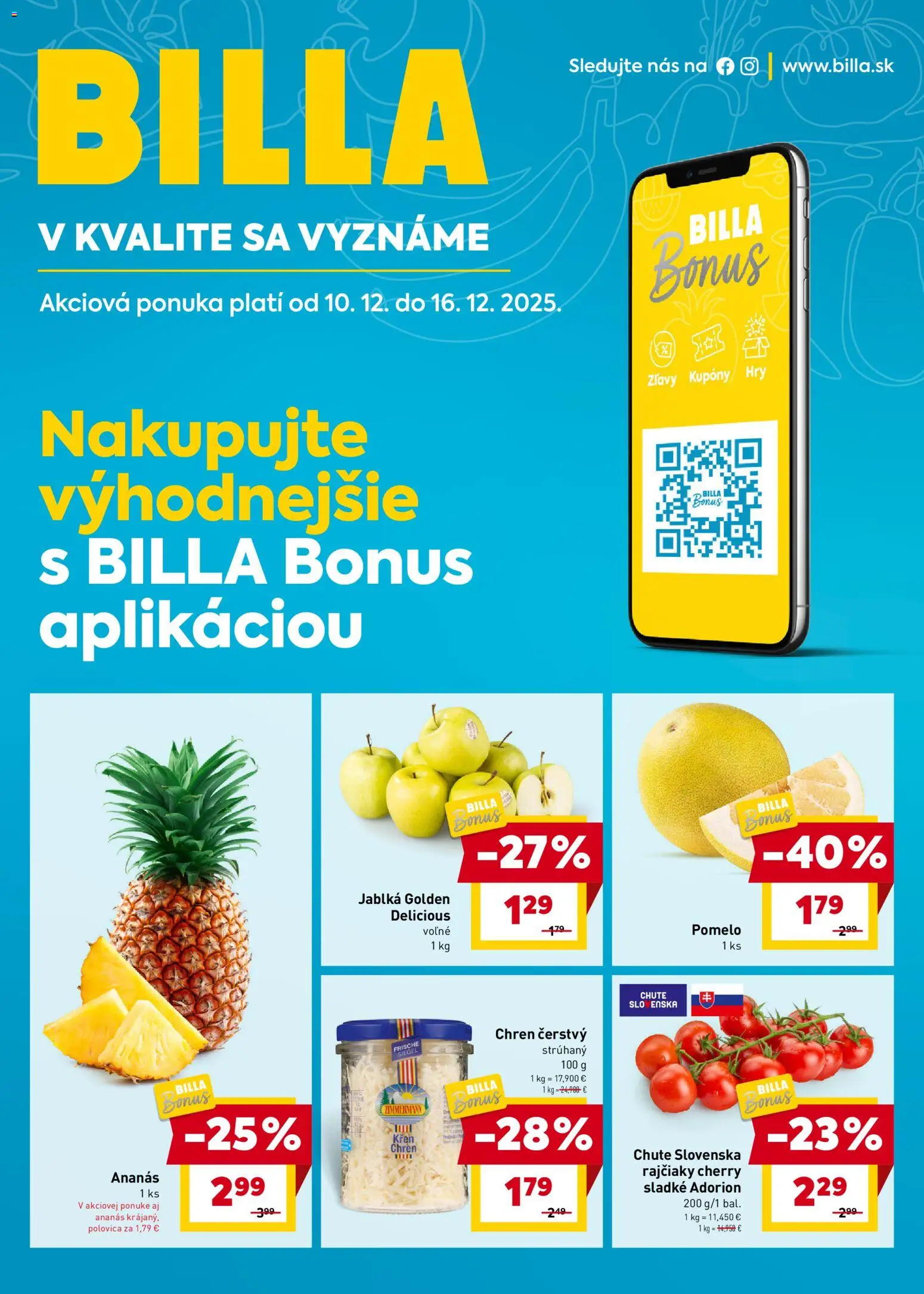 Náhľad Billa letáku platného od 10.12.2025