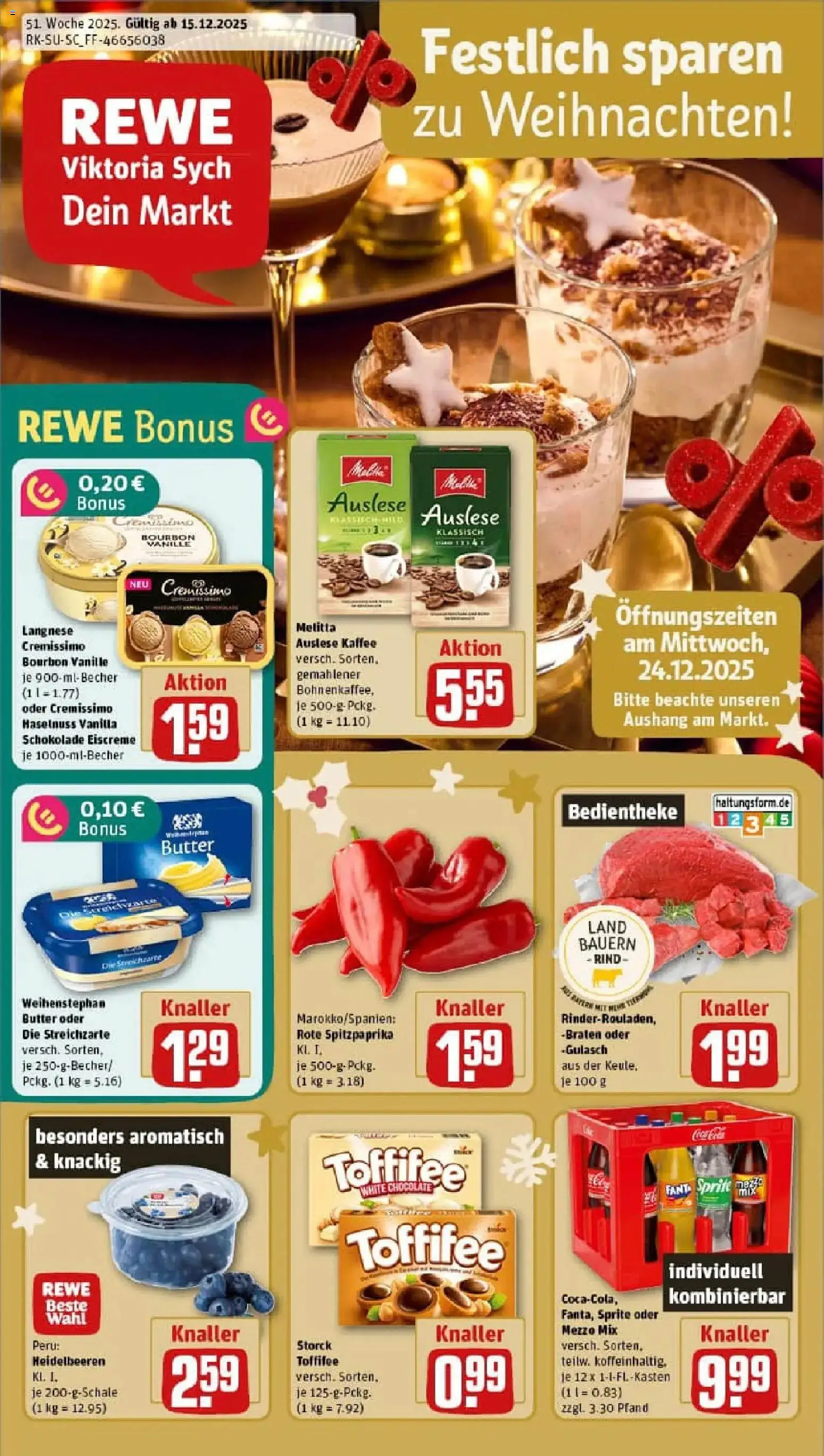 Vorschau von dem Prospekt des Geschäftes Rewe, gültig ab dem 15.12.2025