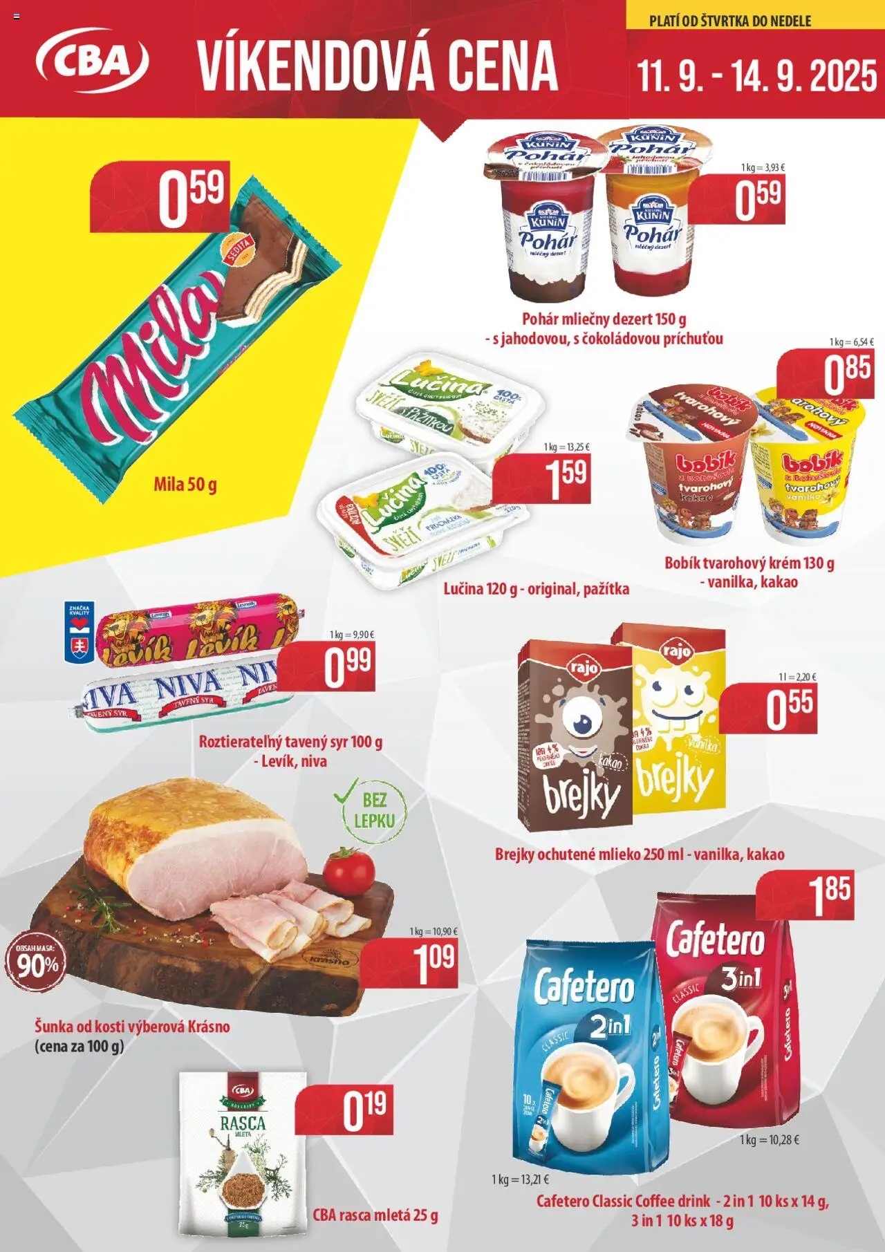 CBA Verex Víkendová cena (11.09. - 14.09.2025) - Akčná ponuka