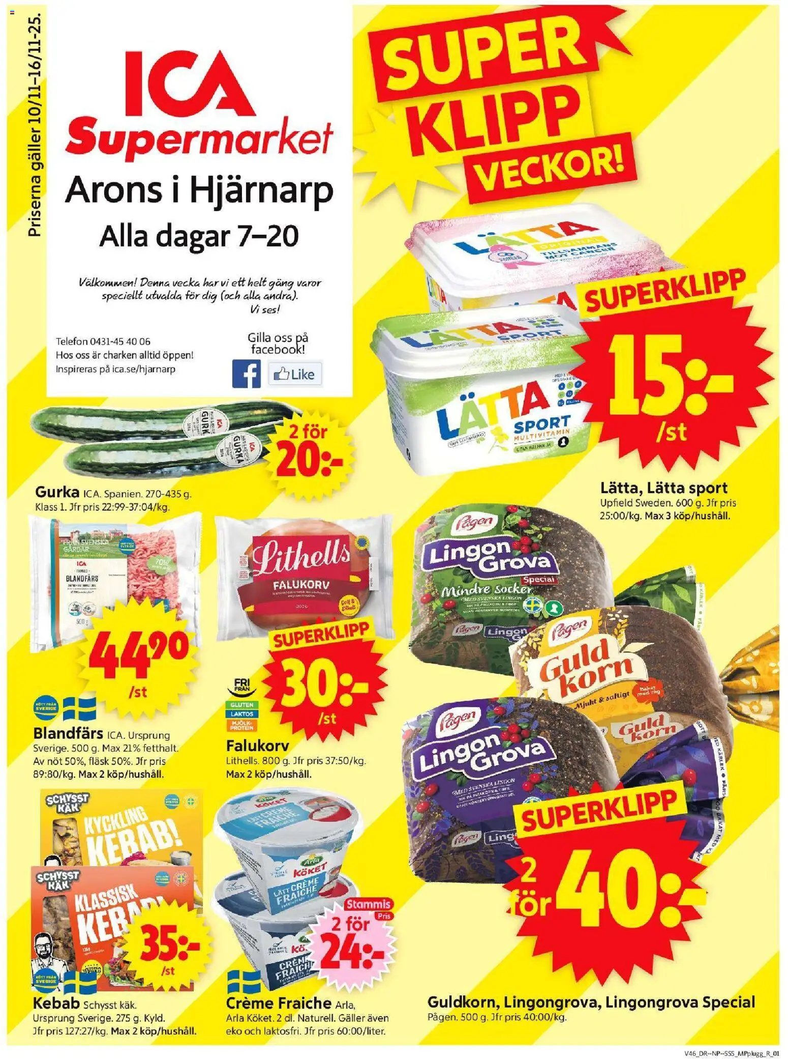 Förhandsgranska reklamblad Hjärnarp från butik ICA Supermarket gäller från 10/11/2025
