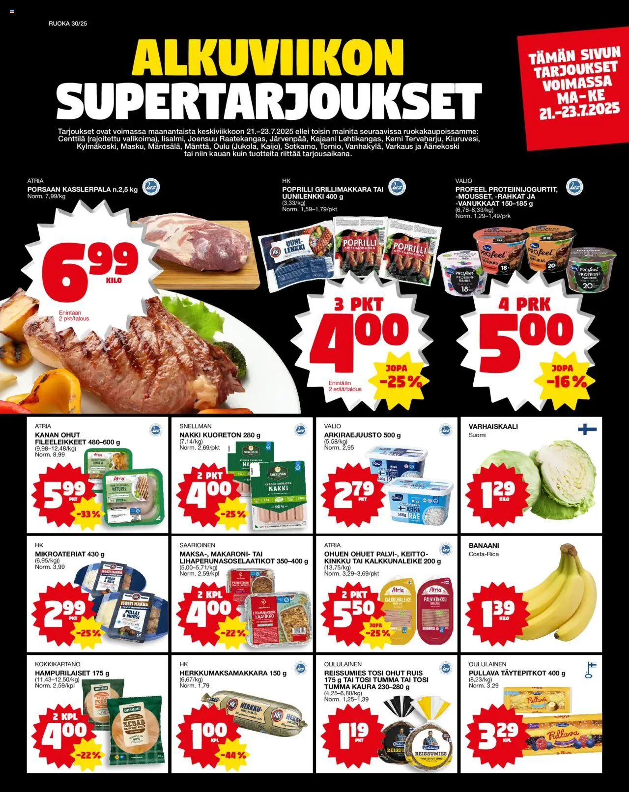 Tokmanni-kaupan Ruokatarjoukset voimassa 21/07/2025 - Sivulla 1