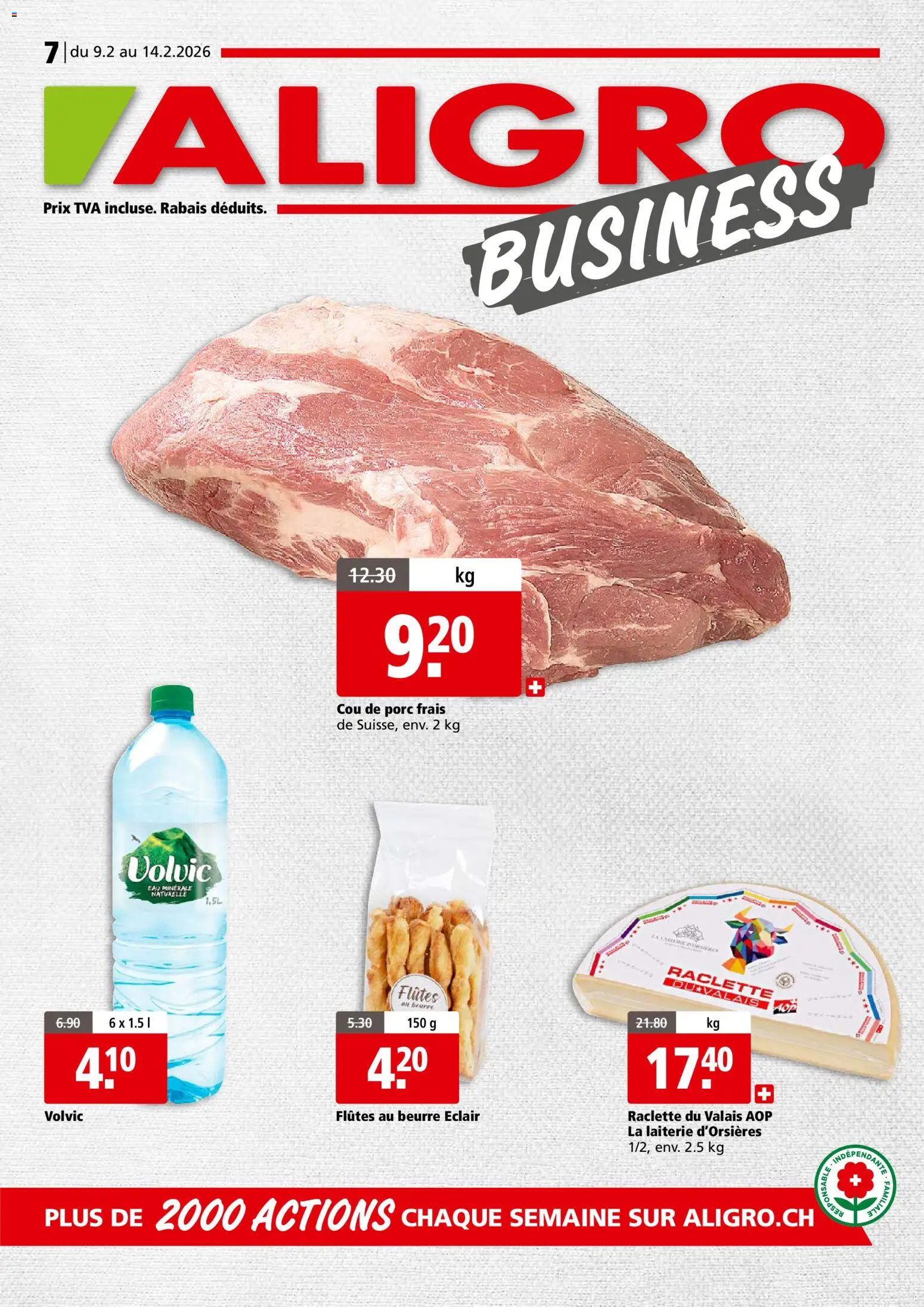 Vorschau des Merkblatts Aktionen Business Chavannes, Matran, Genève, Sion vom Shop Aligro gültig von 09.02.2026 bis 14.02.2026