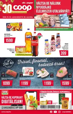 COOP - Akciós újság COOP megtekintése, amely érvényes 2025.10.02.-től