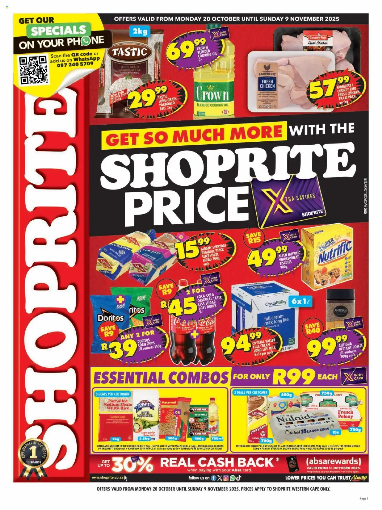 Shoprite Western Cape - Shoprite Price Extra 20/10 - 09/11/2025 >> Catalogue