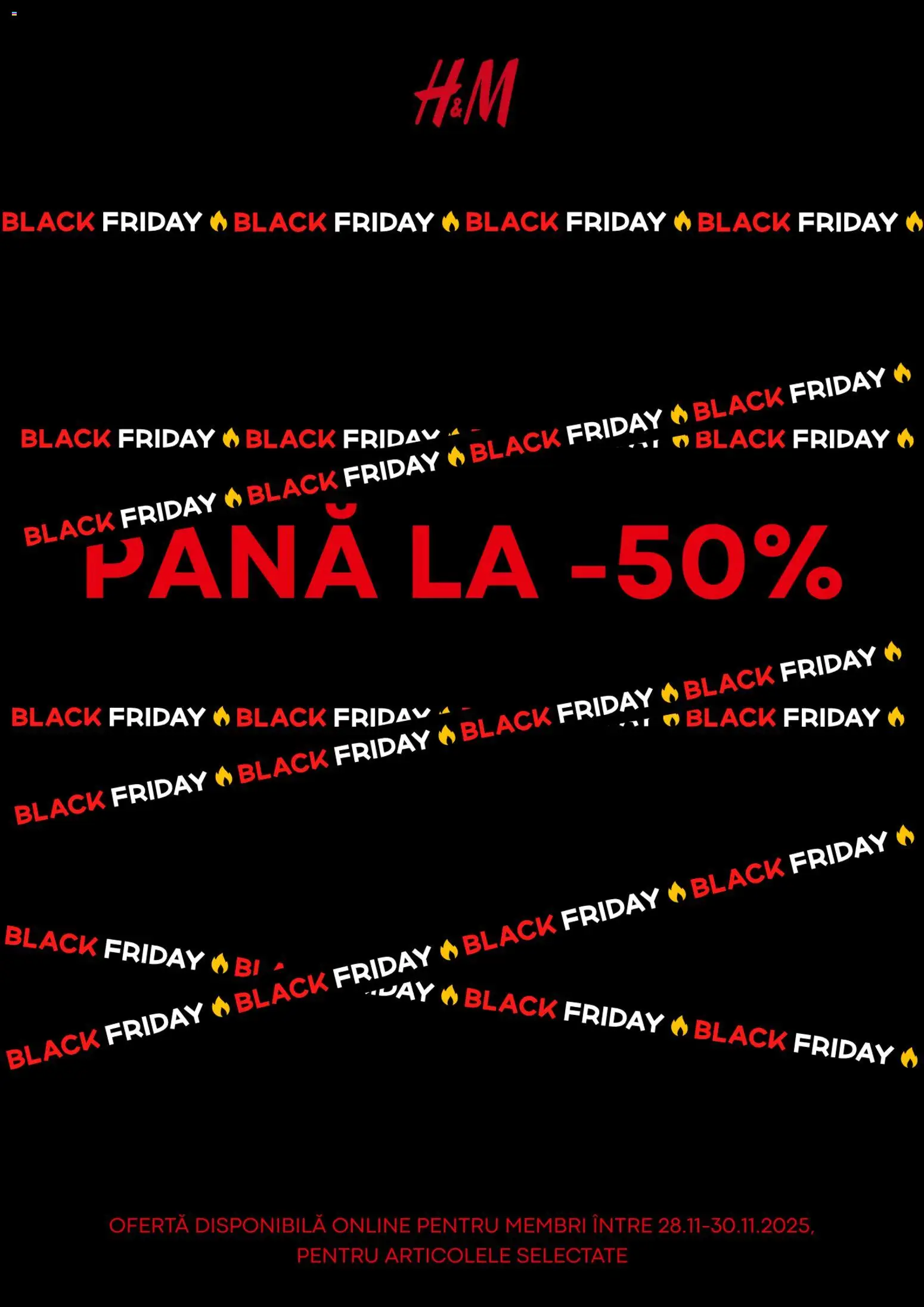 Previzualizarea de cataloage: H&M Black Friday valabil de la 28.11.2025