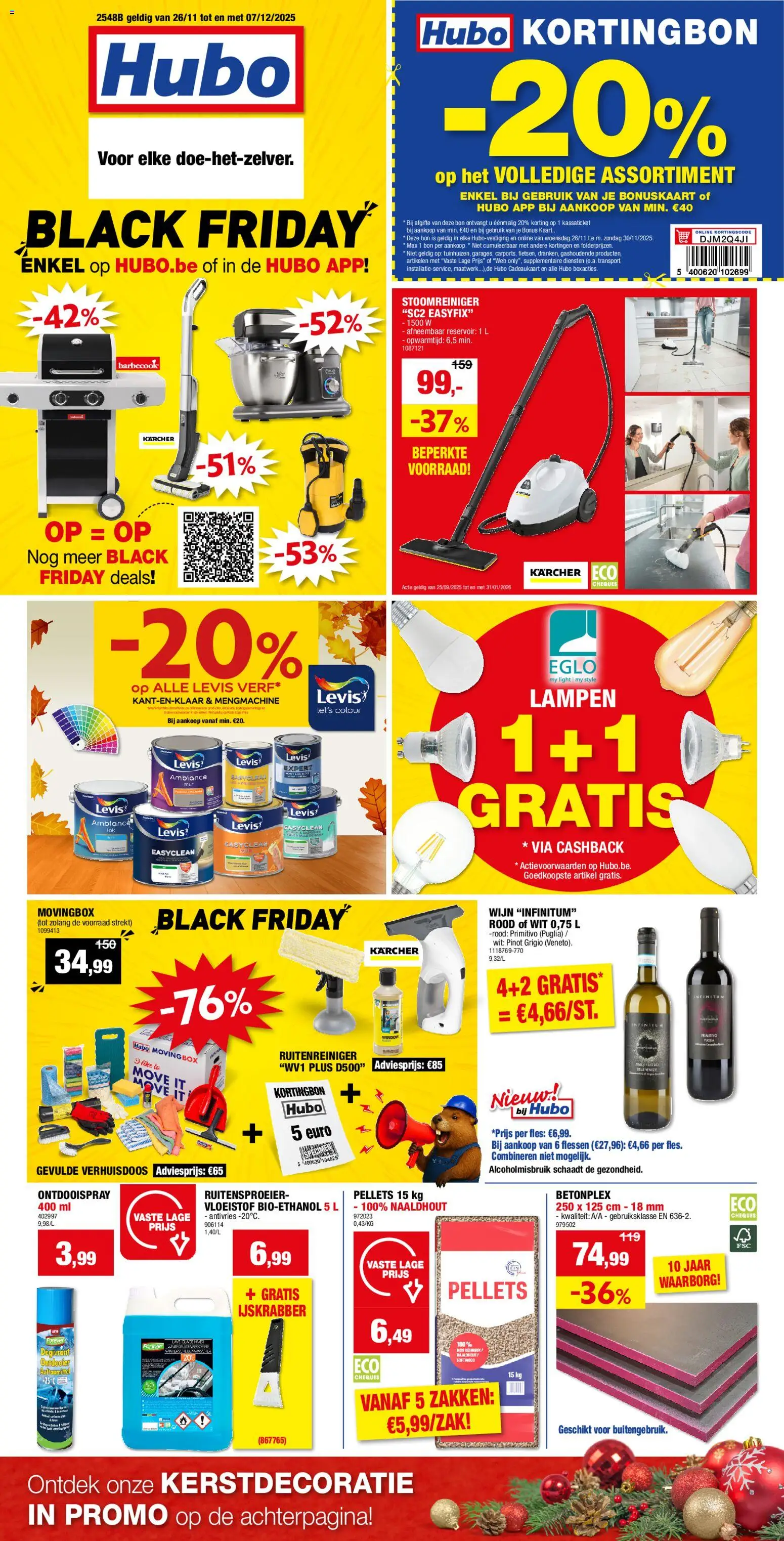 Voorbeeld van Black Friday van winkel Hubo geldig vanaf 26/11/2025
