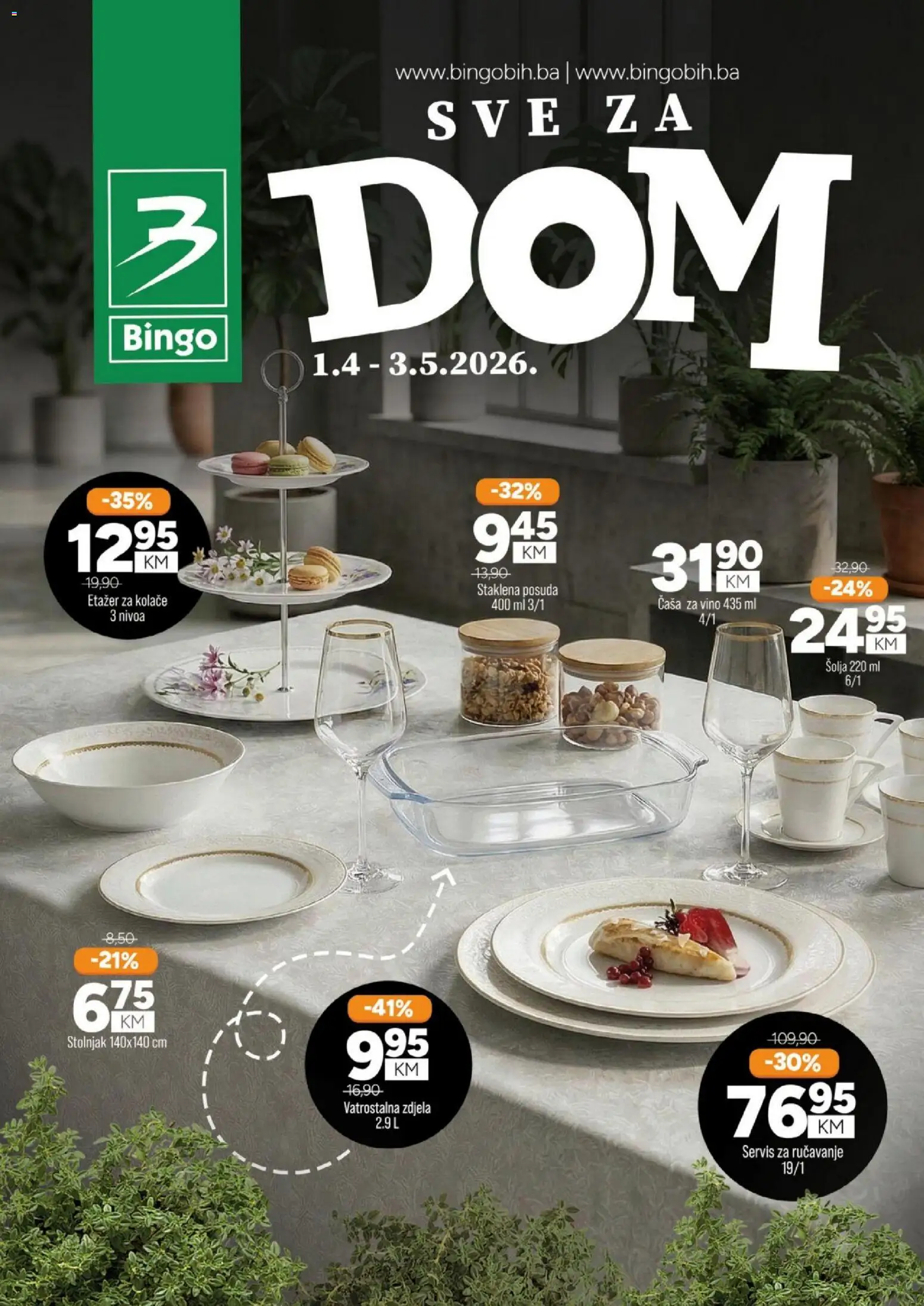 Pregled letka Bingo sve za dom trgovine Bingo vrijedi od 01.04.2026
