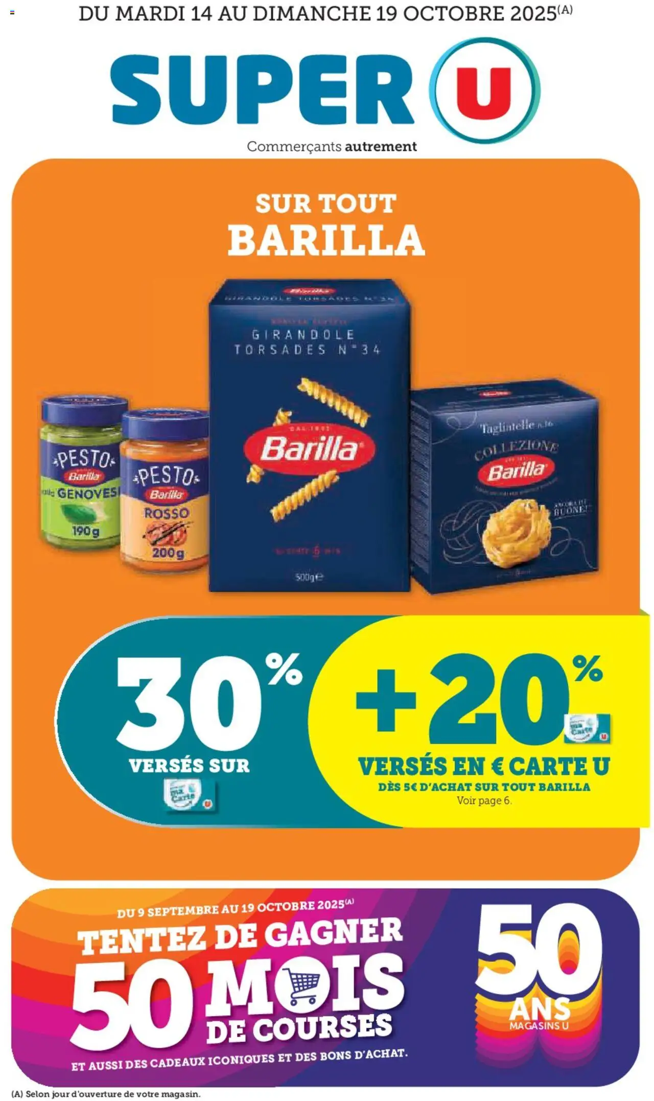 Catalogue Les prix bas de la semaine de la boutique Super U valable du 14/10/2025 - Page numéro 1