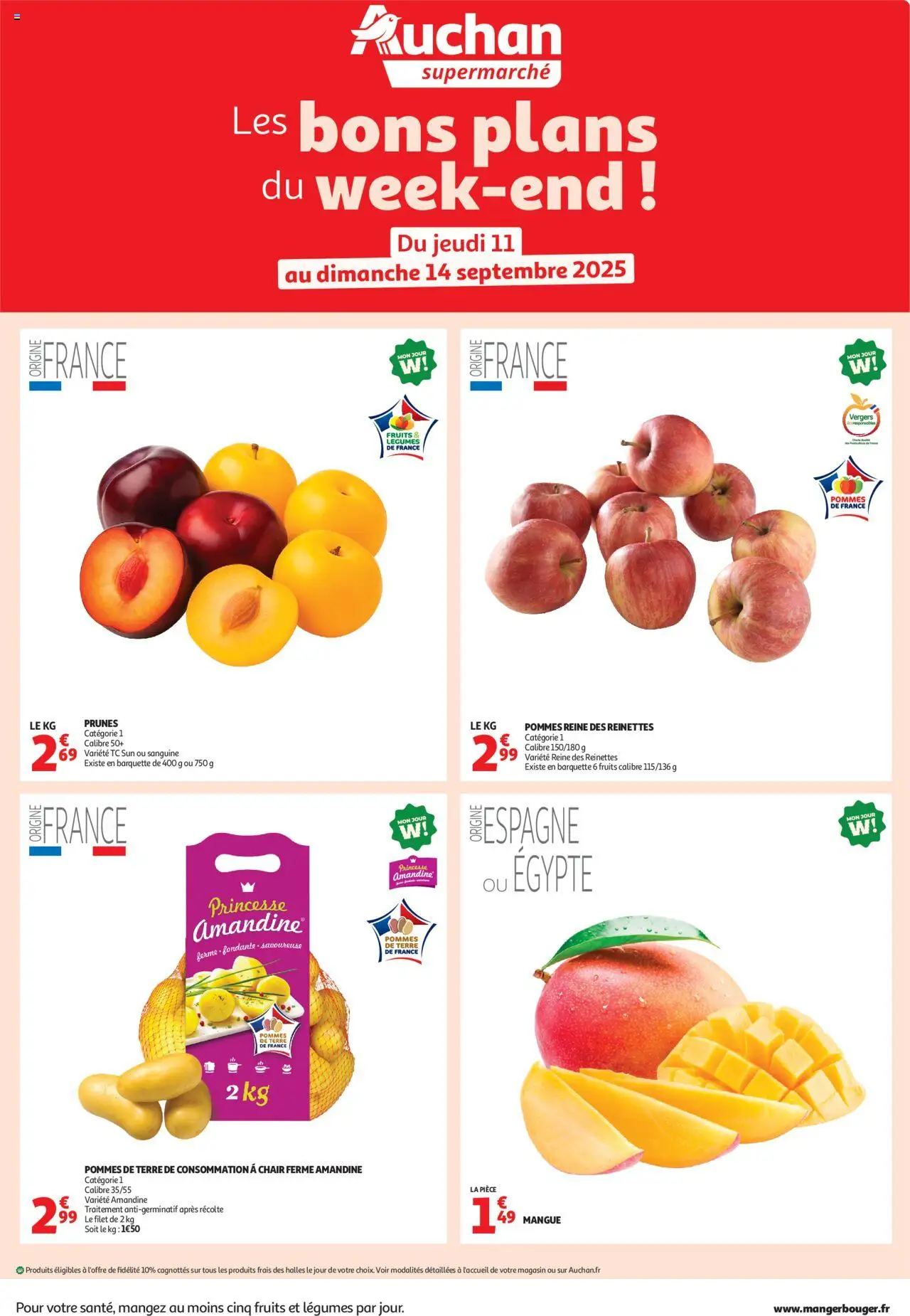 Les bons plans du week-end dans votre super ! de la boutique Auchan valable du 11/09/2025 - Page numéro 1