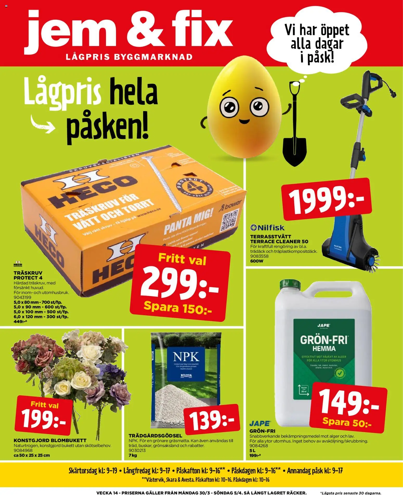 Förhandsgranska reklamblad Jem & Fix erbjudanden från butik Jem & Fix gäller från 30/03/2026