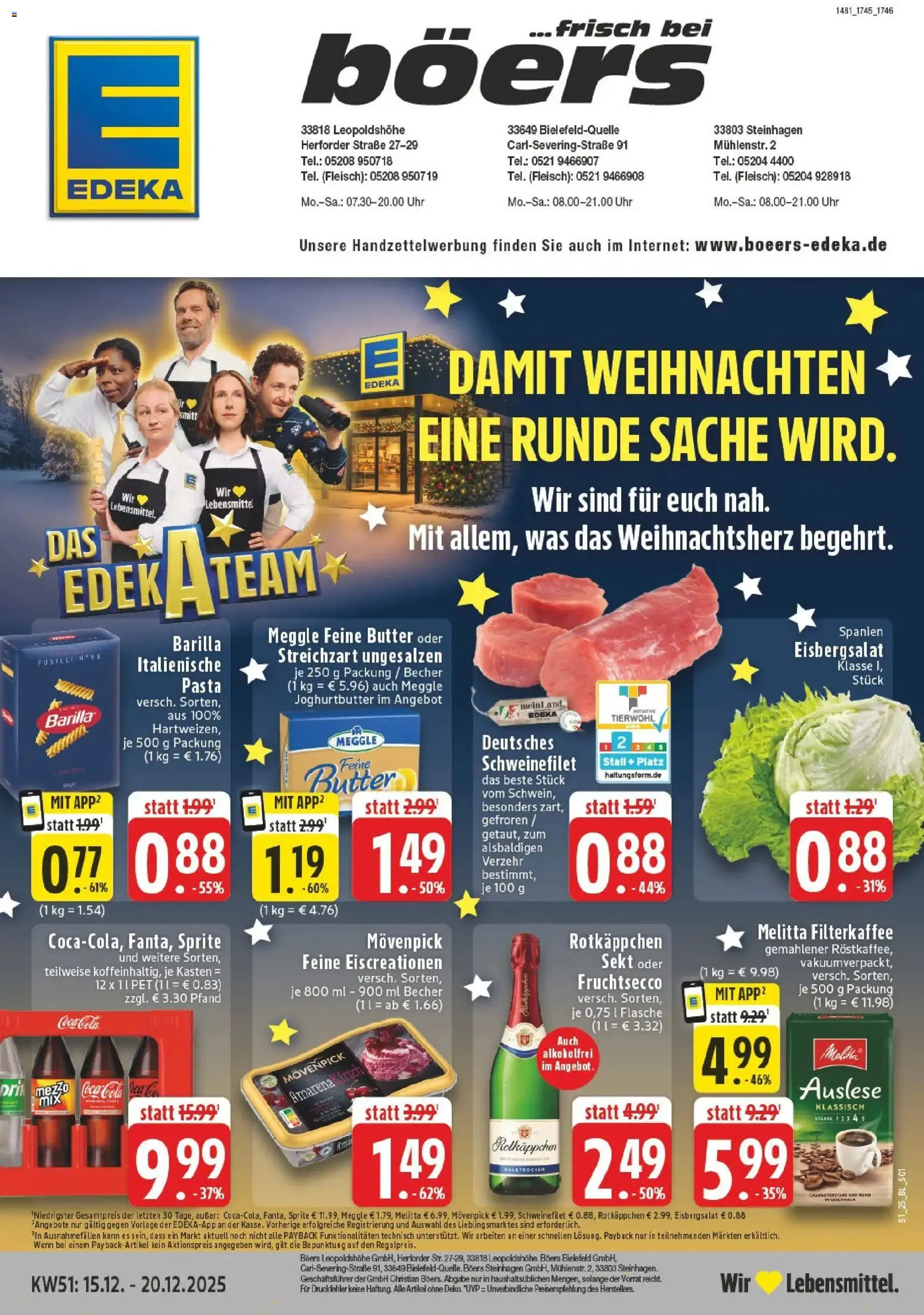 Vorschau von dem Prospekt des Geschäftes Edeka, gültig ab dem 15.12.2025