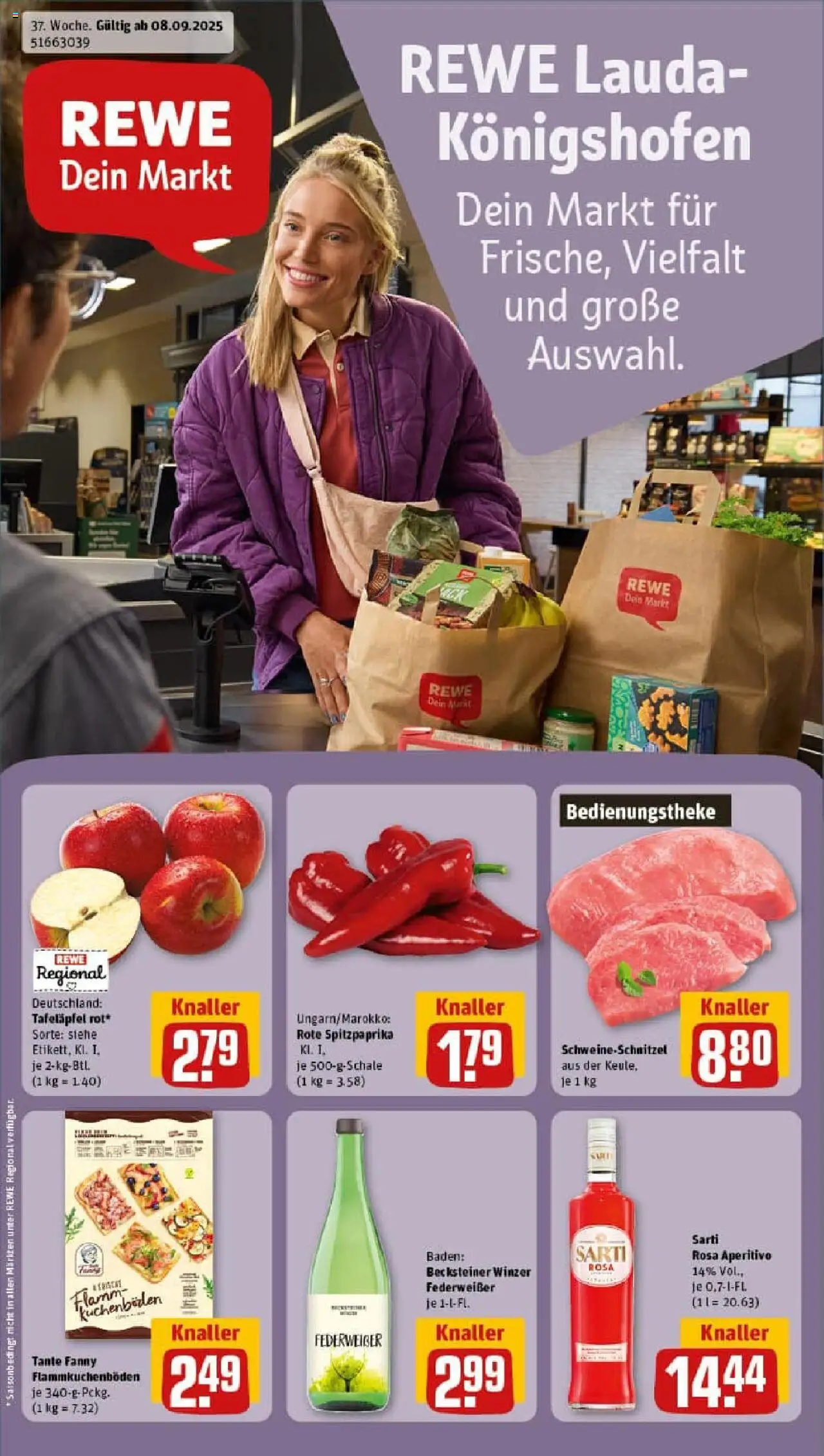 REWE Prospekt ab 07.09.2025 nächste Woche - Prospekt Lauda-Königshofen	