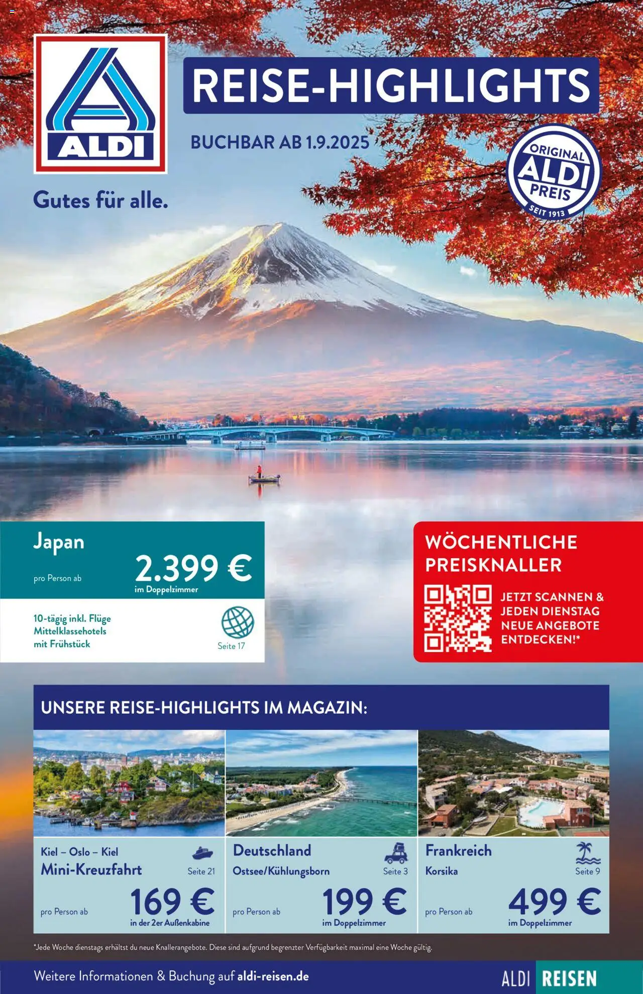 Aldi Reisen Reise-Highlights (vom 01.09.2025 - 30.09.2025)