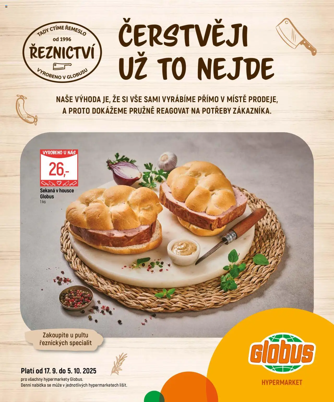  Globus leták od 17.09.2025 >> Akční nabídka "Leták - Řeznictví"