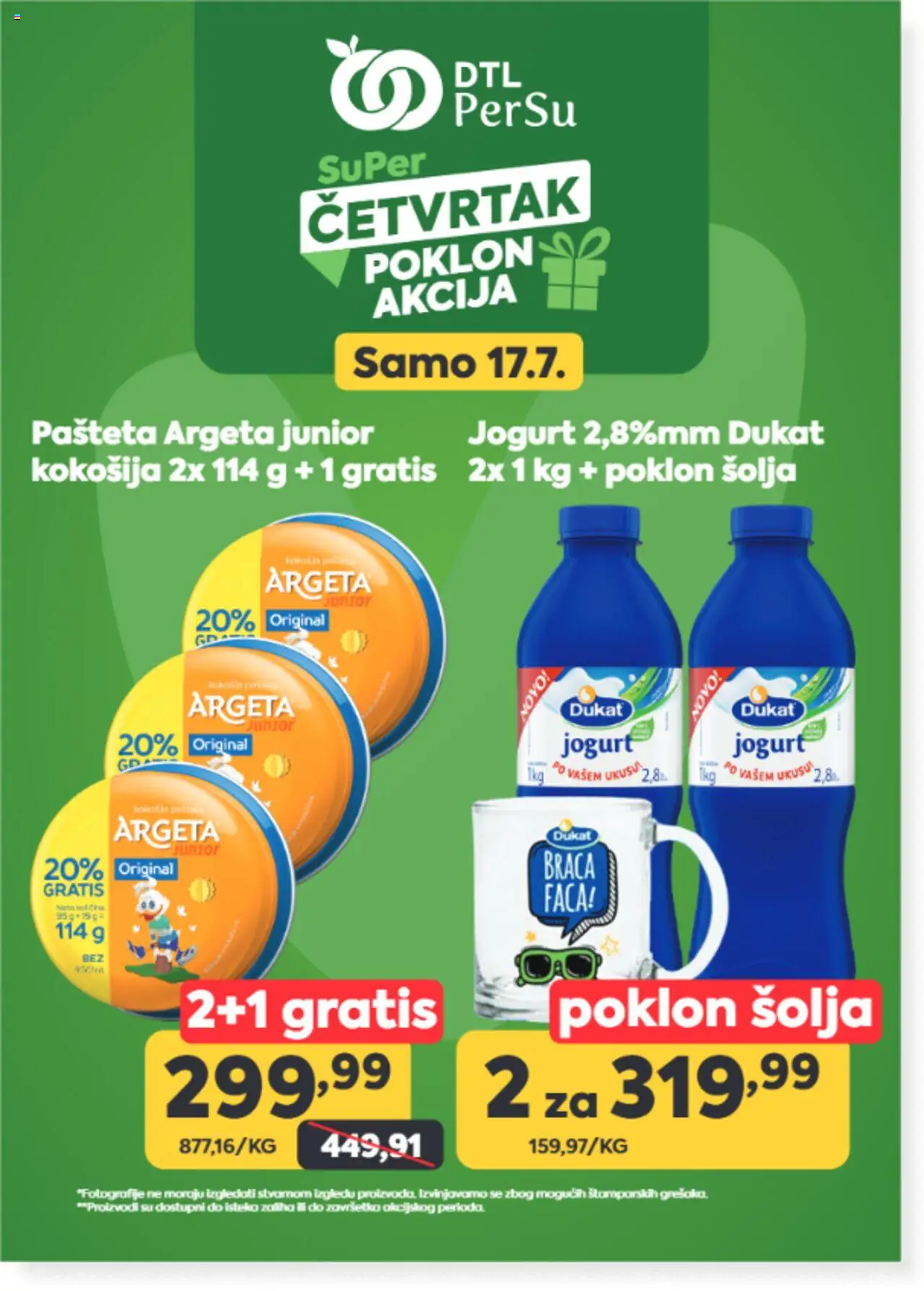 PerSu katalog važi od 17.07.2025 - stranica 1 - Jogurt, Šolja, Pašteta
