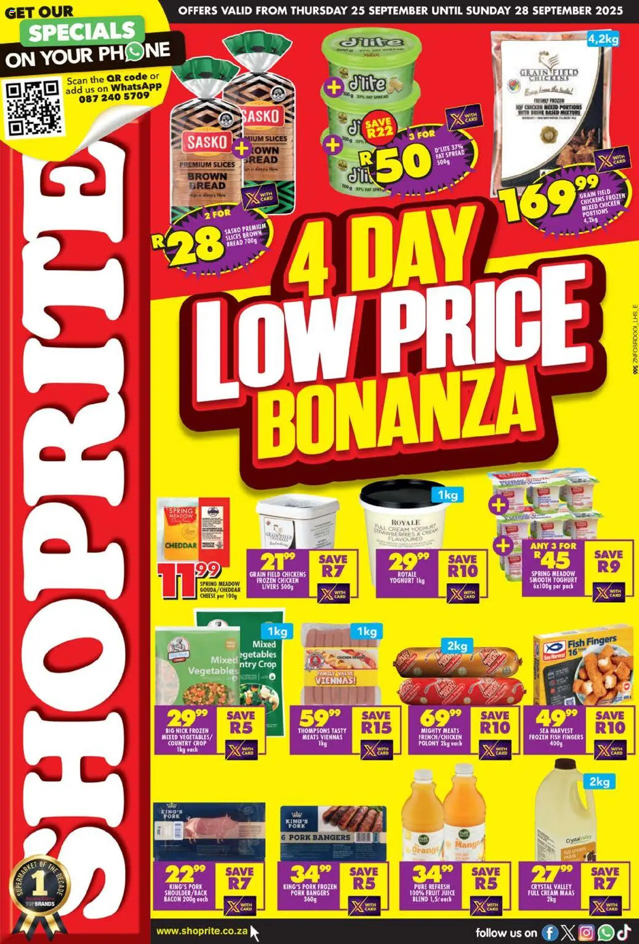 Shoprite KwaZulu-Natal - Low Price Bonanza 25/09 - 28/09/2025 >> Catalogue