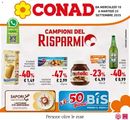 Anteprima dell'opuscolo Campioni del risparmio dal negozio Conad valido da 09/09/2025