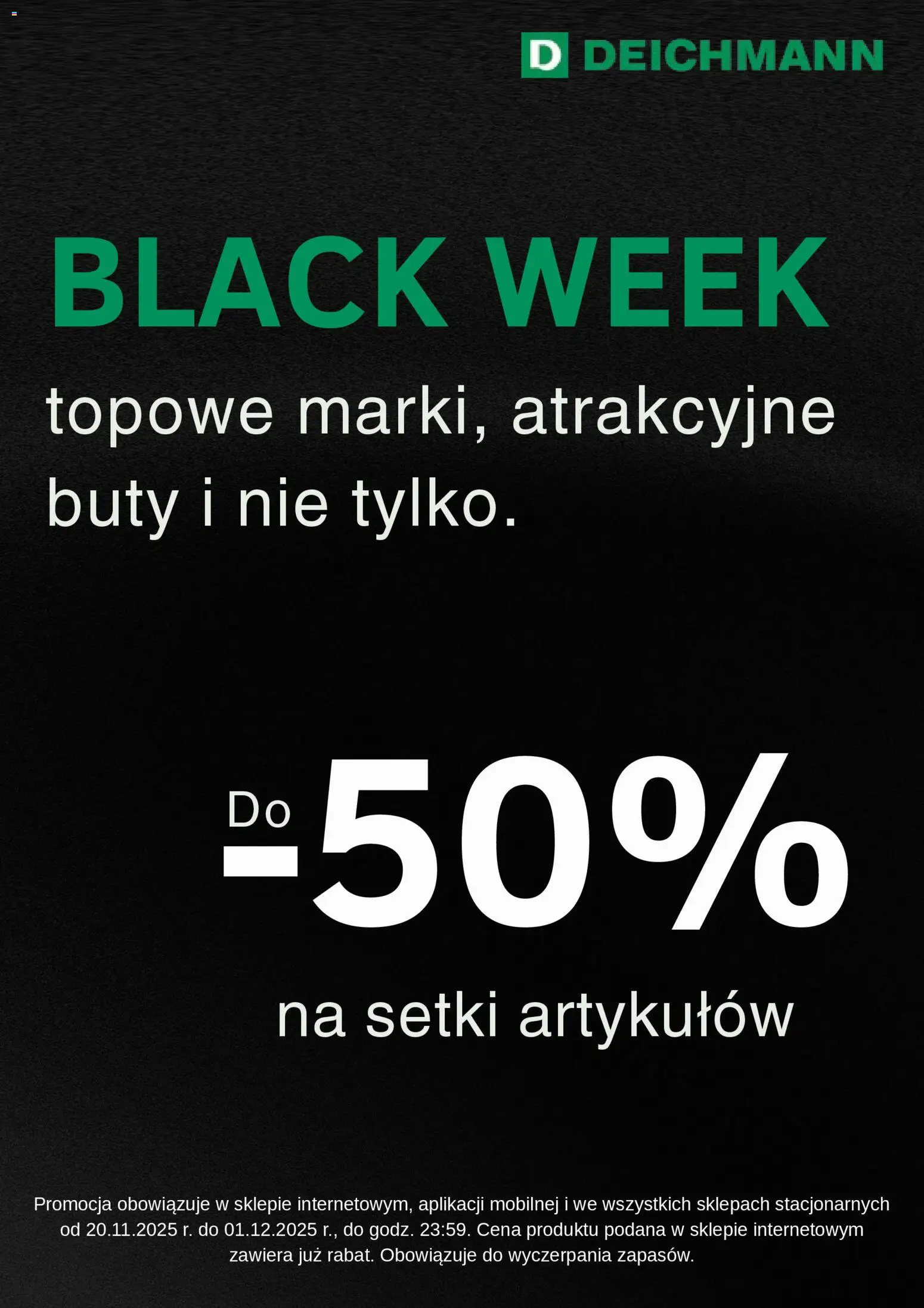 Pogląd gazetki "Black Friday" ze sklepu Deichmann ważnej od 20.11.2025