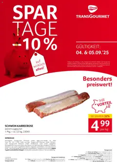 Vorschau der Angebote: Transgourmet Spartage gültig ab 04.09.2025