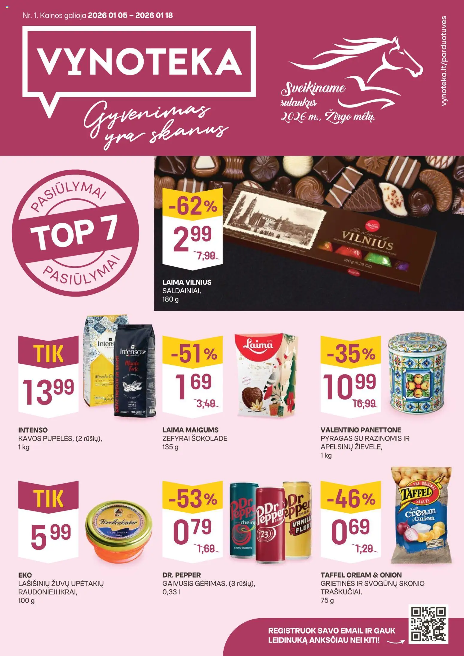 VYNOTEKA parduotuvės leidinio Leidinys galiojančio nuo 2026.01.05 peržiūra