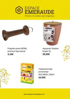 Prévisualisation de Catalogue du magasin Espace Emeraude formulaire valide 24/07/2025