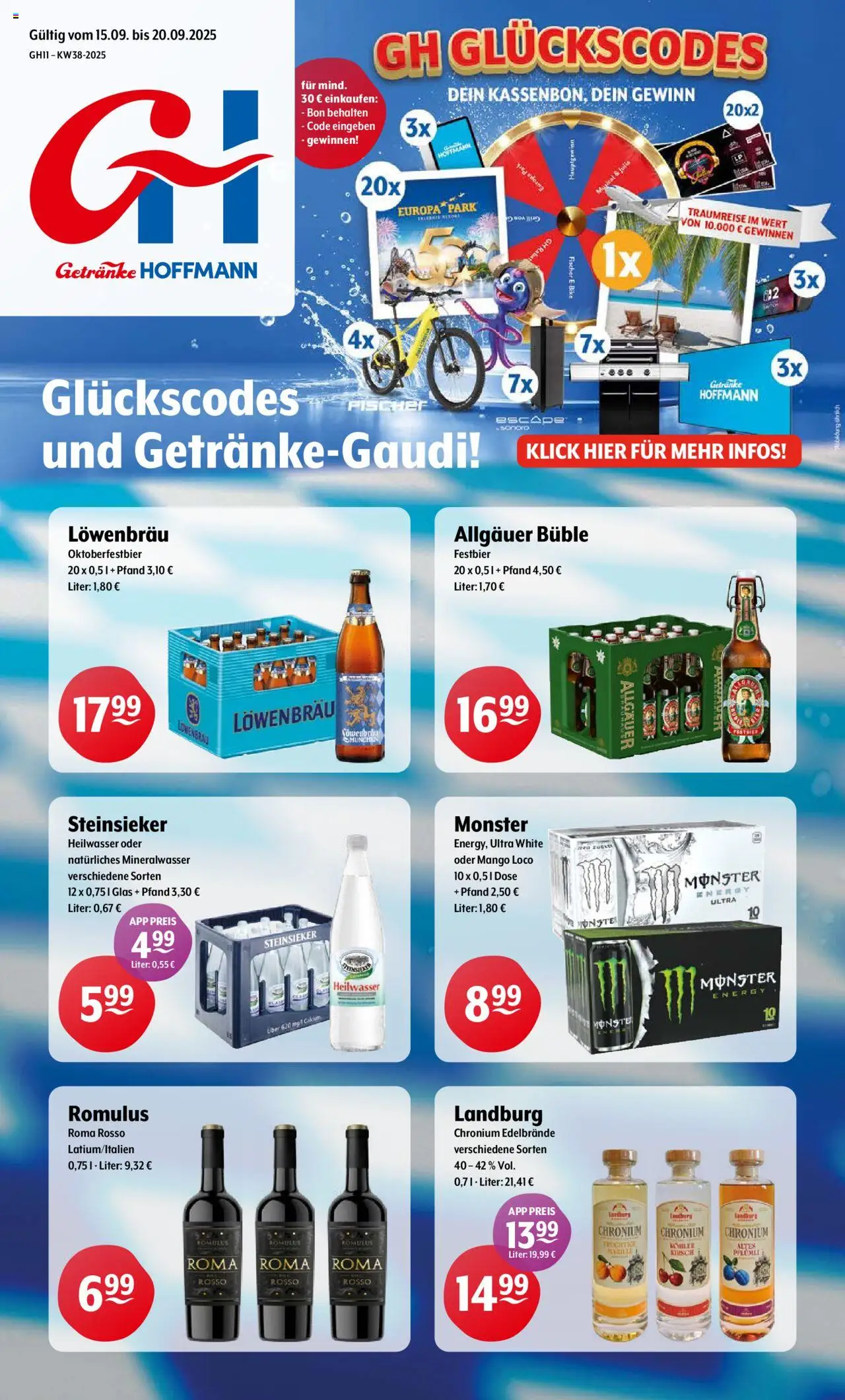 Vorschau von dem Prospekt des Geschäftes Trink und Spare, gültig ab dem 15.09.2025 - Mango, Grill, Monster, Mineralwasser, Energy