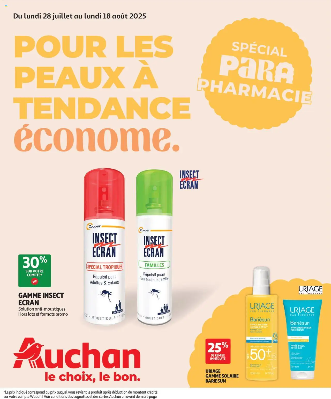 Pour les peaux à tendance économe de la boutique Auchan valable du 28/07/2025 - Page numéro 1