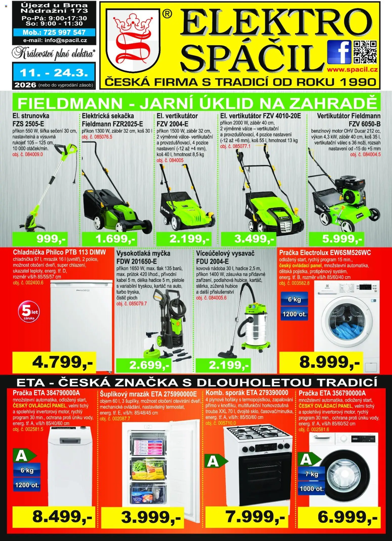 Náhled nabídky: Elektro Spáčil Elektro Spáčil leták platný od 11.03.2026