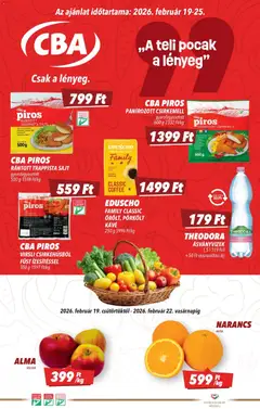CBA - Akciós újság CBA megtekintése, amely érvényes 2026.02.19.-től