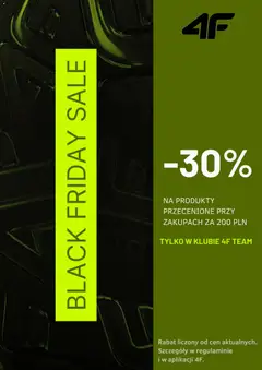 Pogląd gazetki "Black Friday" ze sklepu 4F ważnej od 07.11.2025
