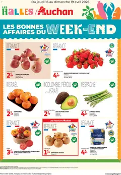 Prévisualisation de Auchan les bons plans du week-end dans votre hyper du magasin Auchan formulaire valide 16/04/2026