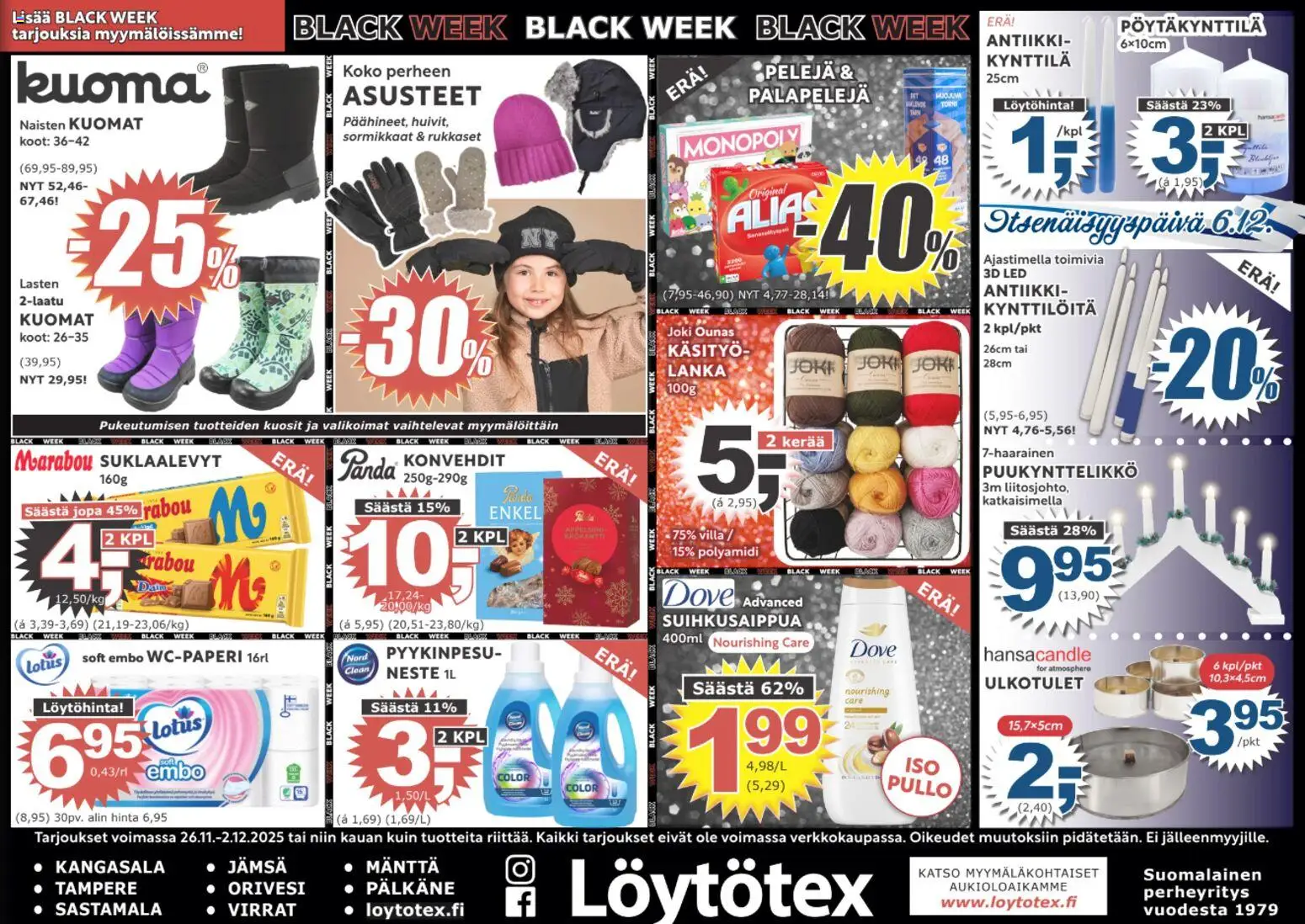Kaupan Löytötex Black Friday esikatselu, voimassa 26/11/2025