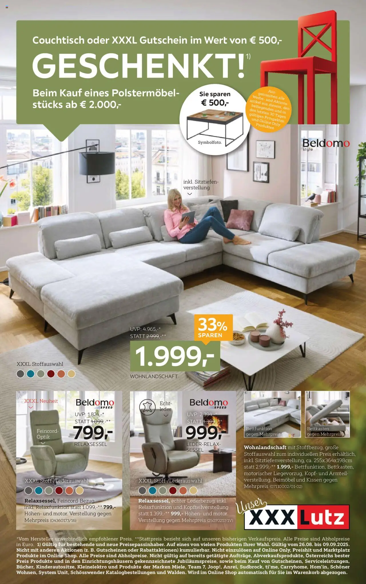  XXXLutz Polstermöbel ab (26.08.2025 - 09.09.2025) - Seite 1