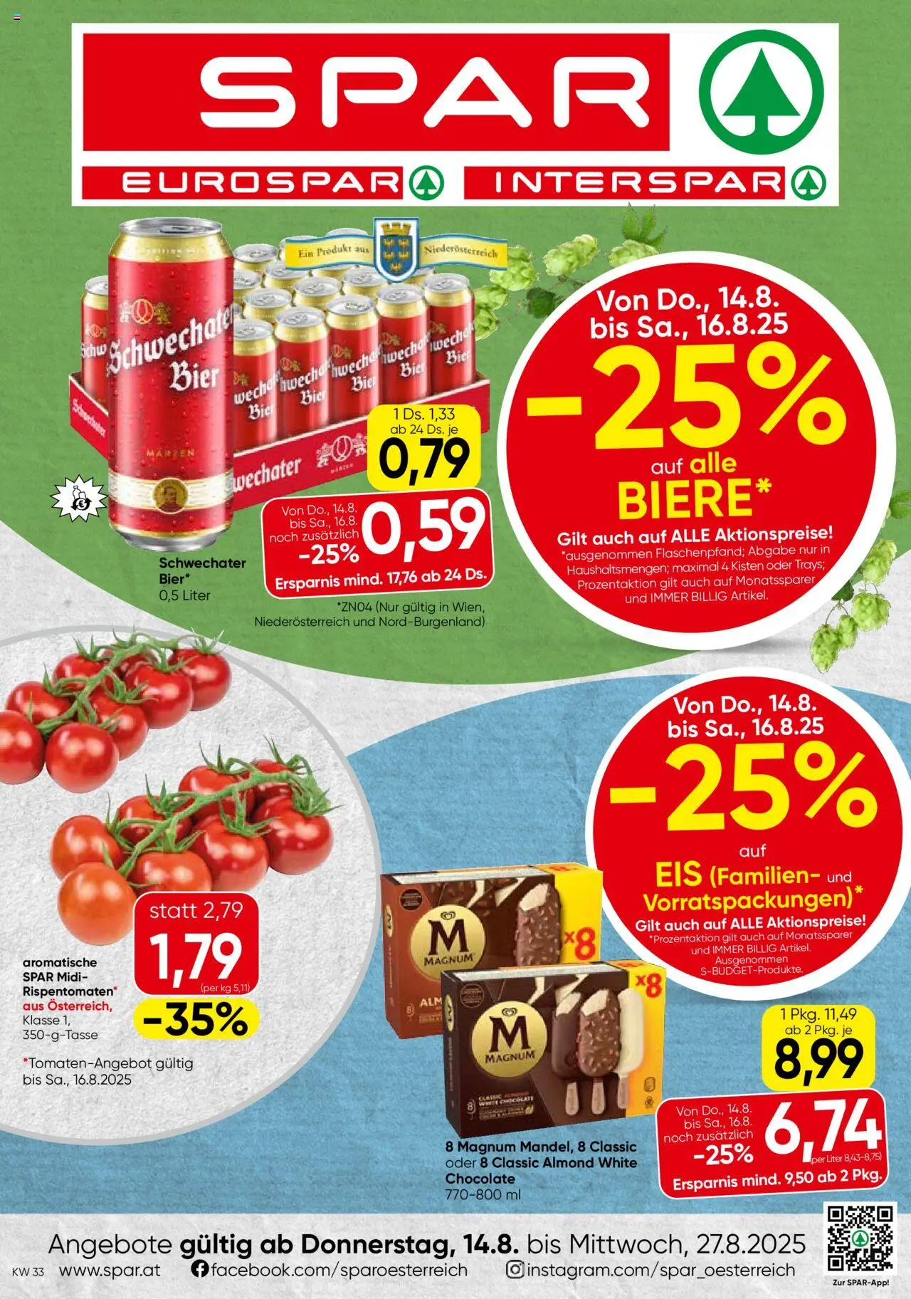  SPAR Flugblatt 14.08.2025 - Prospekt "Niederösterreich" - Seite 1