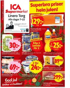 Förhandsgranska reklamblad Lund från butik ICA Supermarket gäller från 22/12/2025