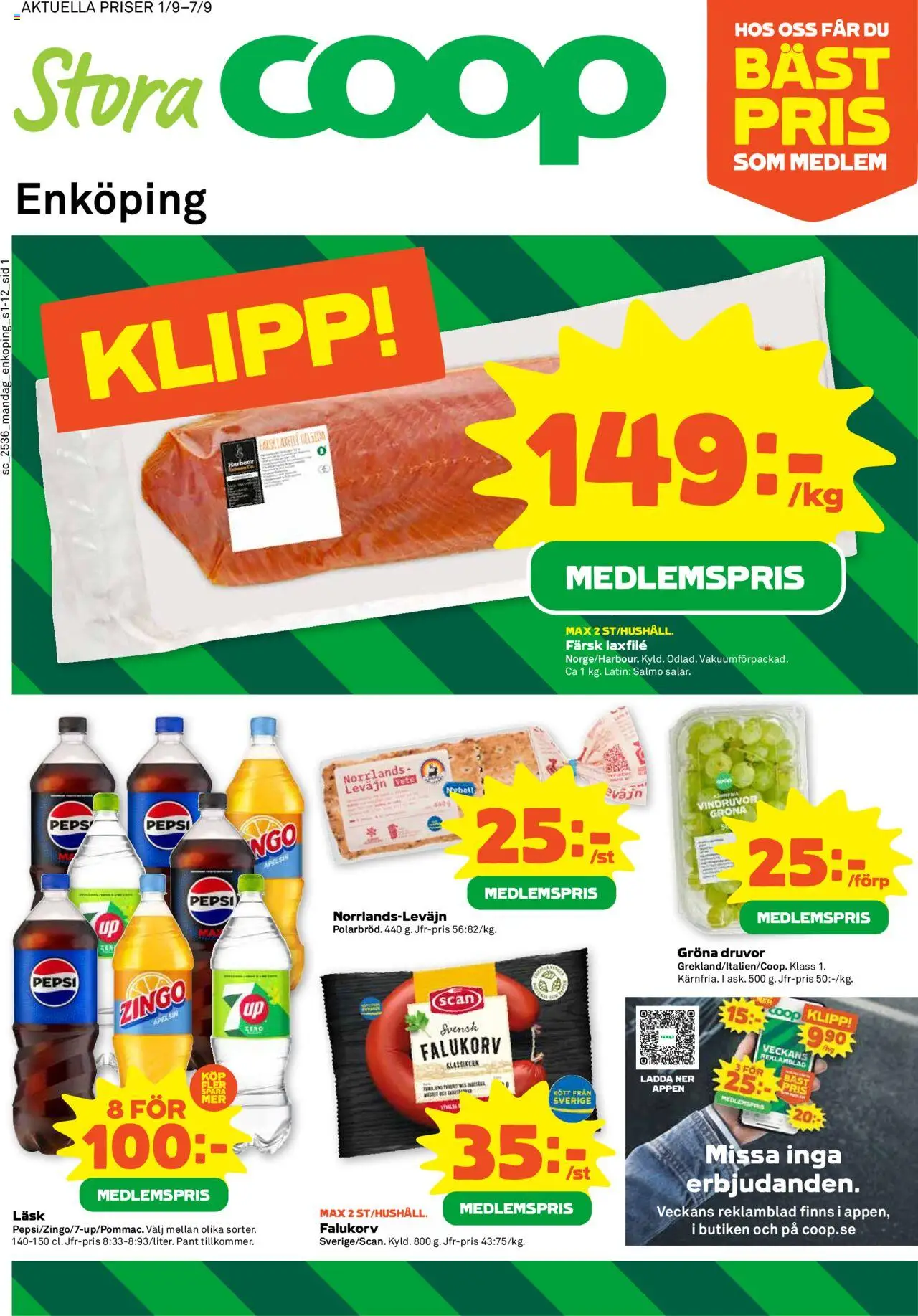 Enköping är giltig 01/09 2025 > Veckans Erbjudanden gäller från 01/09/2025 till 07/09/2025 sidnummer 1