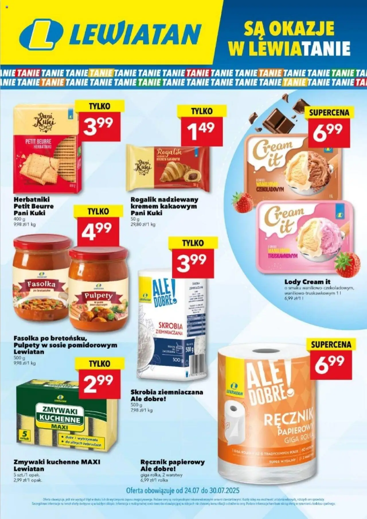 Lewiatan gazetka od 24.07.2025 - Promocje "Są okazje w Lewiatanie" - Numer strony 1