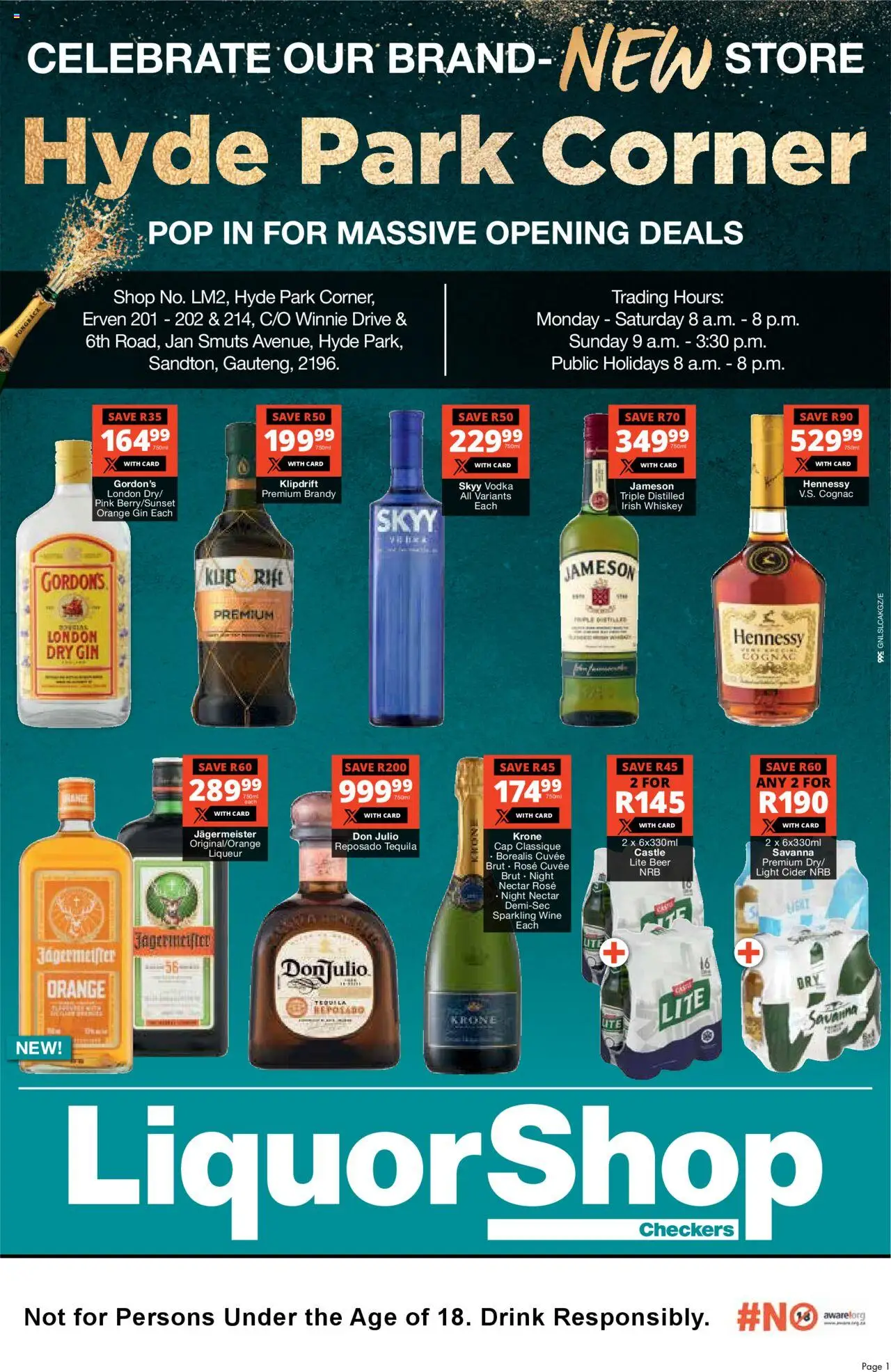 Checkers Gauteng - LiquorShop Hyde Park Corner Store Opening 08/09 - 21/09/2025 >> Catalogue
