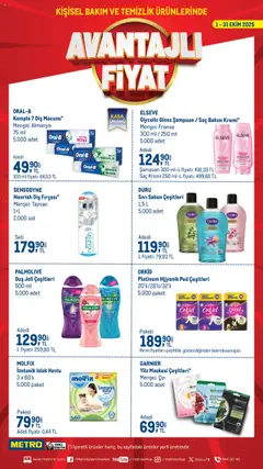 Metro Kişisel Bakım ve Temizlik Ürünleri 01.10.2025 - Broşürünün önizlemesi