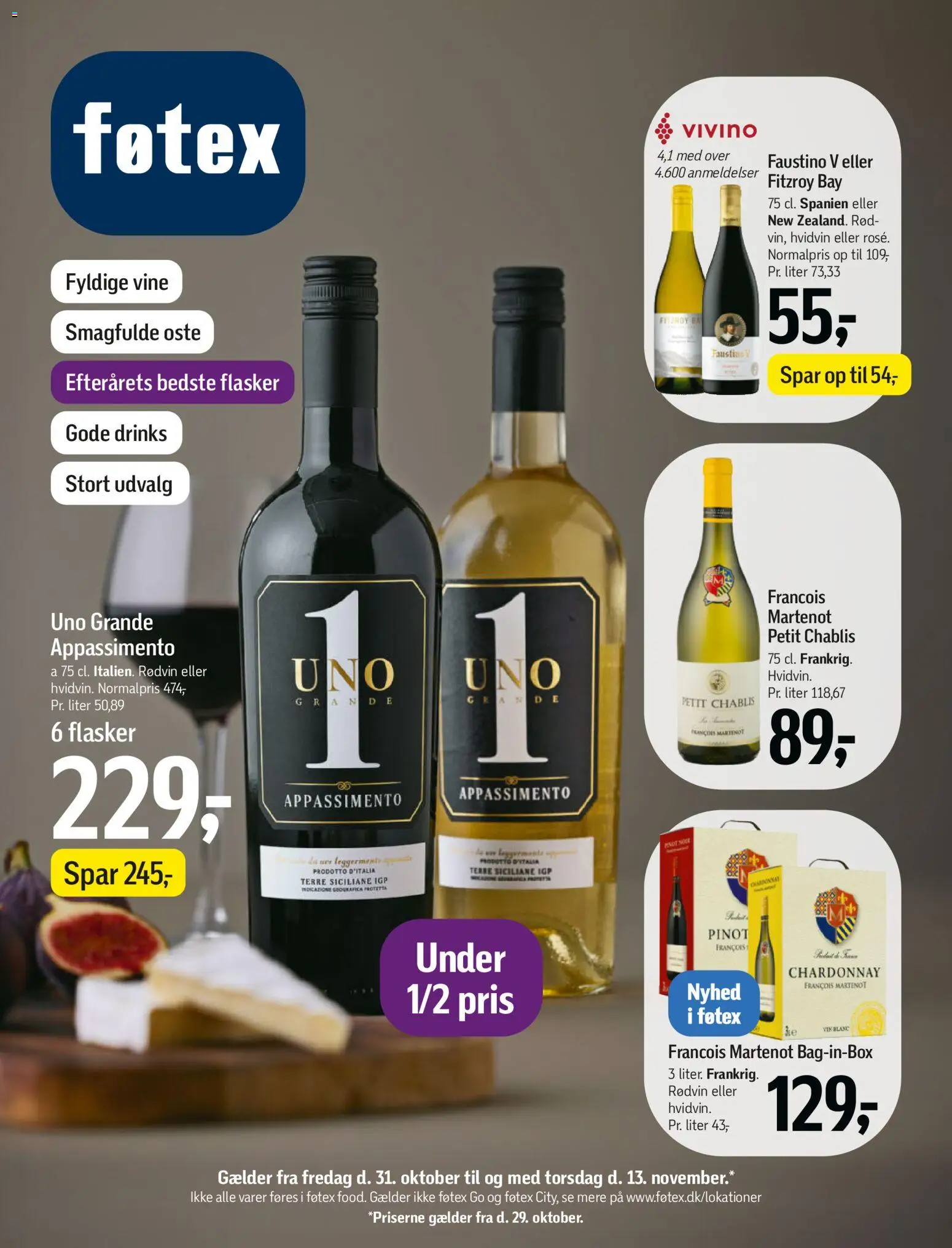 Eksempel på tilbudsavis Efterårets bedste flasker fra butik Føtex gyldig fra 31/10/2025