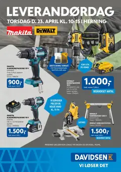 Eksempel på tilbudsavis Davidsen - Leverandørdag Makita-Dewalt Herning fra butik Davidsen gyldig fra 23/04/2026