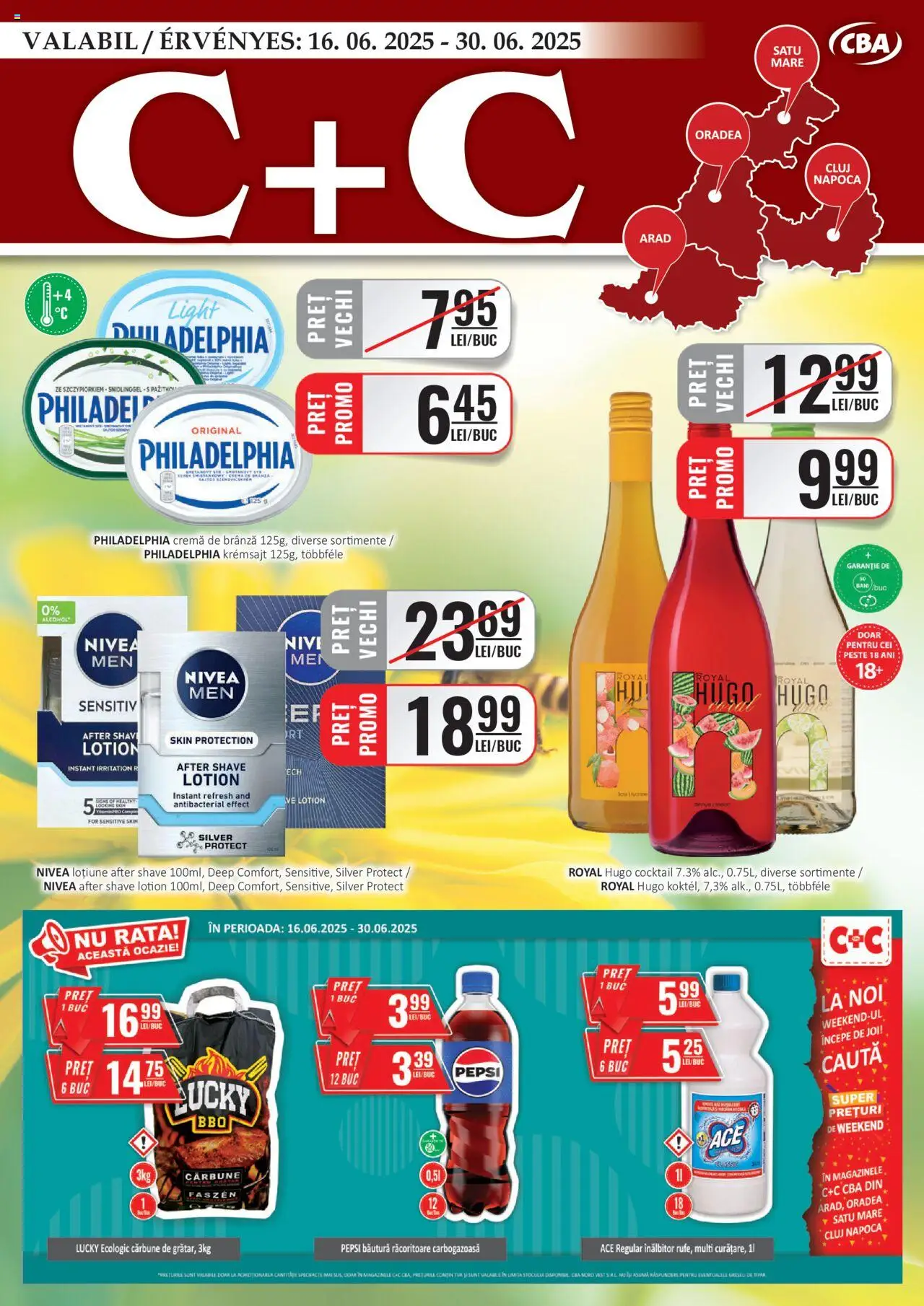 CBA Catalog C+C de la 16.06.2025 - Pagină 1 - Brânză, Pește, Cremă, Rață, After shave, Pepsi, Hugo, Nivea